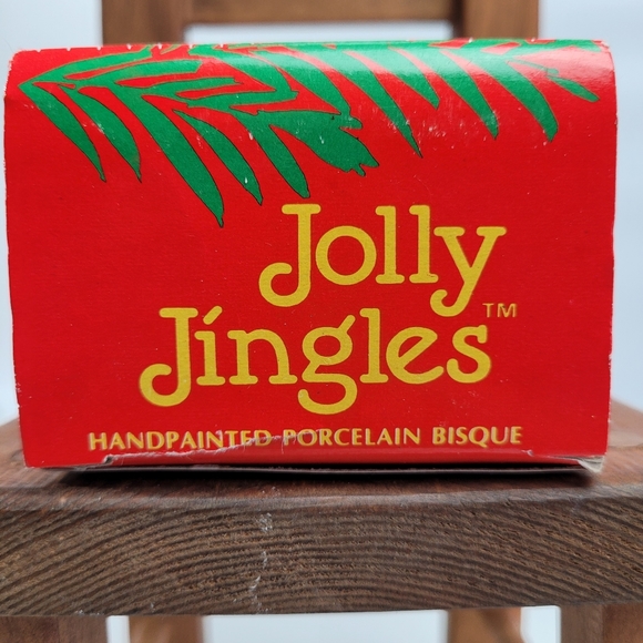 Vintage Jolly Jingles Hand Painted Porcelain Bisque Cat Bell Ornament 3"x2" - Picture 10 of 12